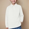 thumbnail image 2 of HCNTES Polo Shirts For Boys 4T Boys Sweater Boys' School Uniform Long Sleeve Polo Shirt, Button Closure, Comfortable Fabric A7 SHIRT(Beige,18-24 Months), 2 of 5