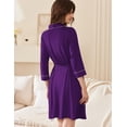 thumbnail image 5 of Ekouaer Women Robes Shawl Collar Bathrobe Short Kimono Robe Soft Knit Bathrobes Ladies Sleepwear with Pockets, 5 of 6