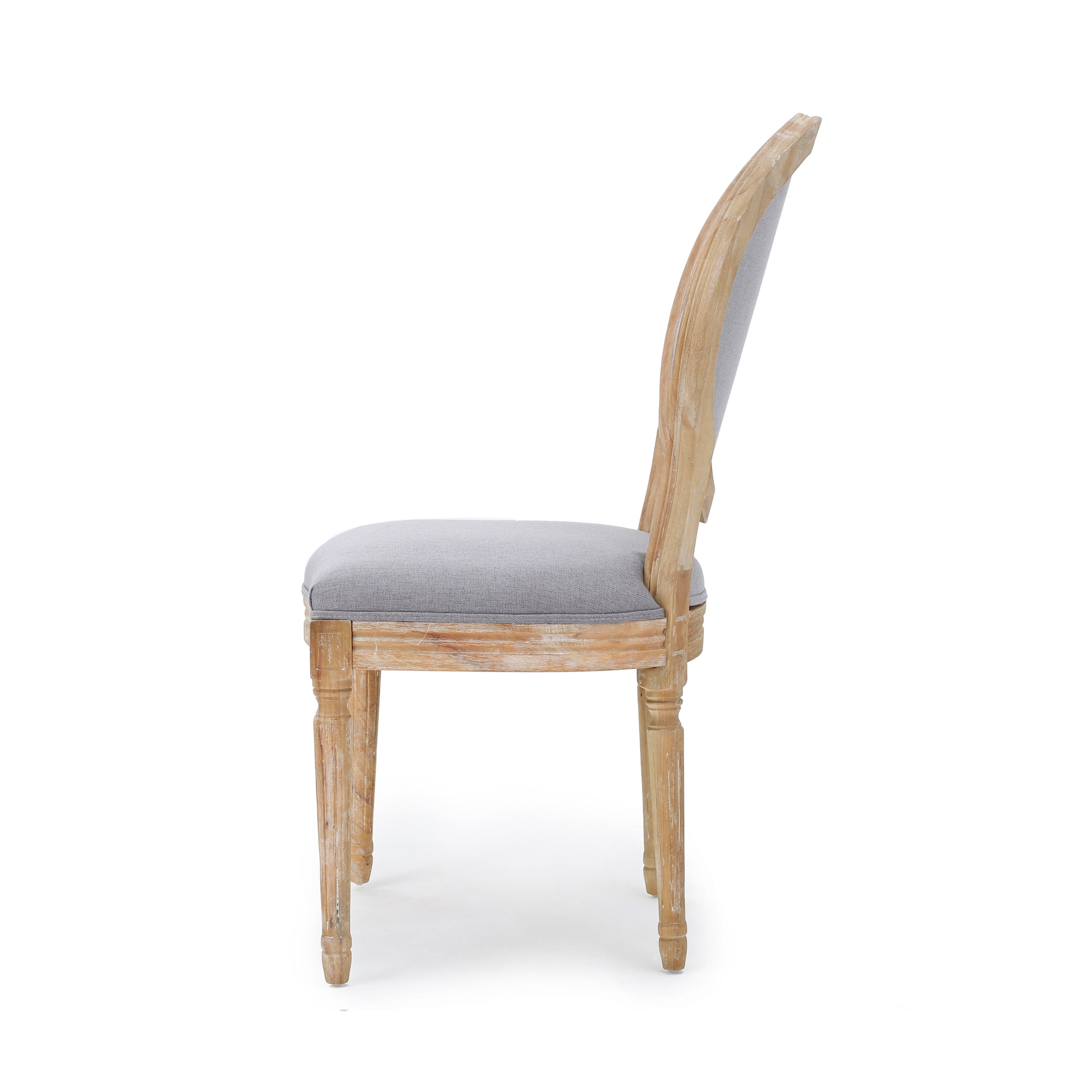 Noble House Phinnaeus Indoor French Fabric Dining Chairs, Set of 2, Natural