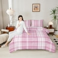 thumbnail image 4 of Manfei Abstract Checkered 3 Pieces Queen Comforter Set for Boys Girls,Geometric Stripes Plaid Ultra Soft Bedding Sets,Retro Vintage Style Bedding Comforter Set,Microfiber Bedroom Decor, 4 of 8