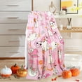 thumbnail image 2 of Halloween Blanket, Pink Ghost Boo Blanket, Fun and Cute Blanket Throw, Flannel Soft Warm and Cozy Blanket, Suitable for Sofas and Chairs 50x60inch, 2 of 6