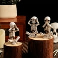 thumbnail image 7 of EUDIDV Halloween Decorations Halloween Skeletons Three Monkeys Horror Decor Resin Skull Tabletop Statues Spooky Desktop Decor Set Sale Clearance, 7 of 7