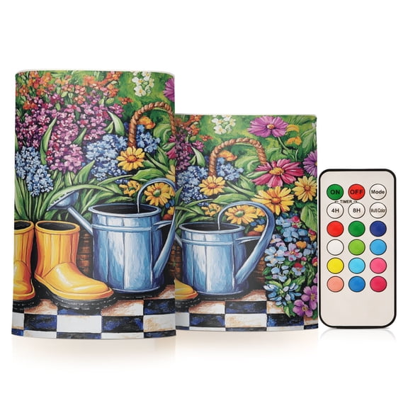 BZSMCE Flameless Candles LED Lights Garden Printing Creativity Battery Candles