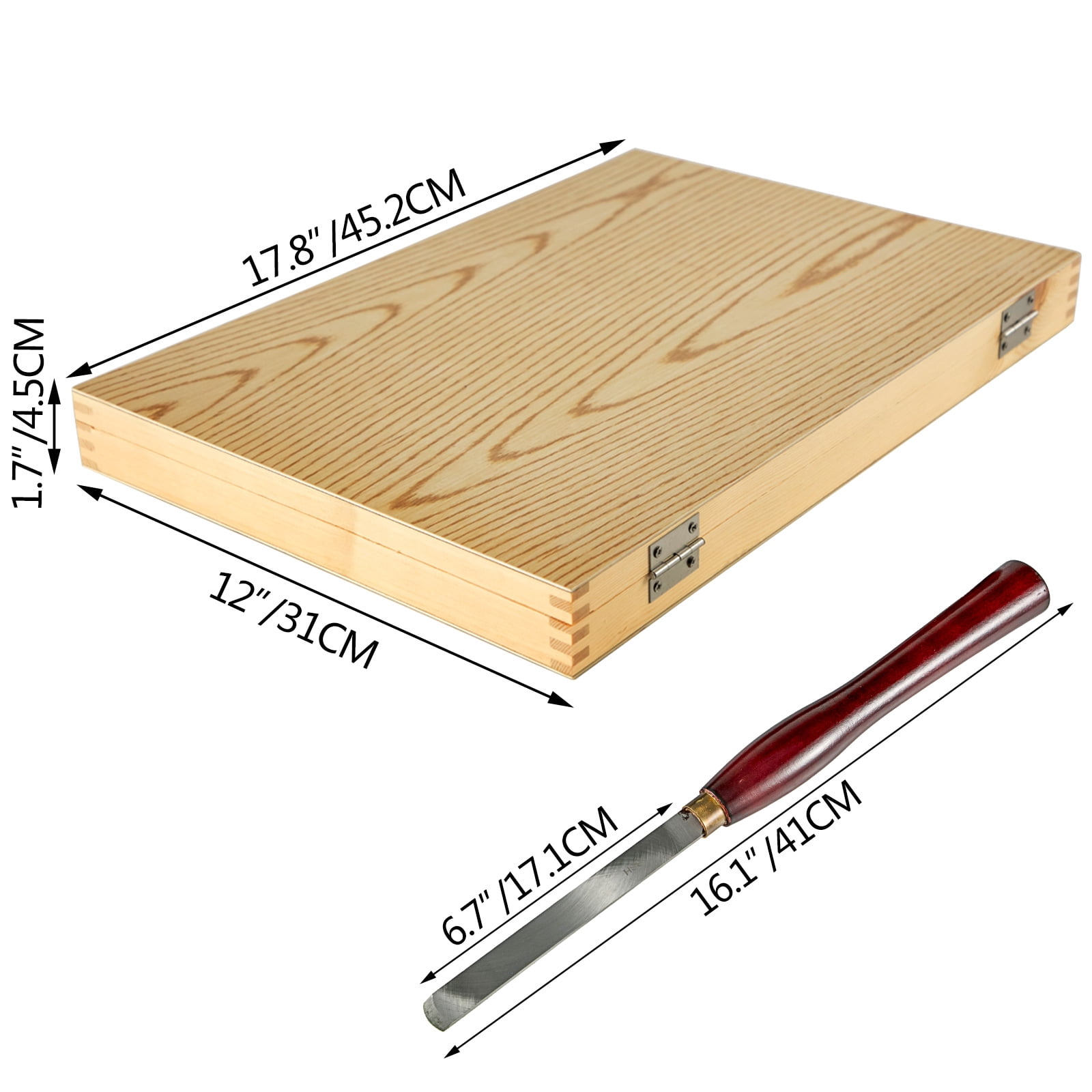 VEVOR 8 PCS Wood Turning Tools HSS Lathe Chisel Set, High-Speed Steel Blades Woodworking Wooden Case for Storage for Wood Carving Root Carving Furniture Carving Lathes Red