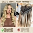 thumbnail image 5 of Clip in Long Wavy Synthetic Hair Extension 24 Inch Golden Blonde 4PCS Thick Hairpieces Fiber Double Weft Hair for Women, 5 of 7