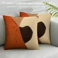 thumbnail image 3 of COMIO  Dark Orange Decorative Throw Pillow Cover with Cloth Texture Patchwork Cushion Case Modern Pillowcase for Sofa Couch Bedroom Living Room Home Decor, 3 of 5