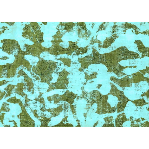 Ahgly Company Indoor Rectangle Abstract Light Blue Modern Area Rugs, 8' x 12'