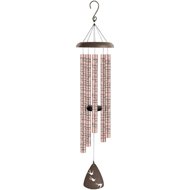 Serenity Prayer Rose Gold Wind Chime Outdoor Garden Windchimes