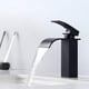 thumbnail image 2 of Grifo de lavabo alto en cascada, grifo de baño, mezclador de lavabo alto, ajustable en frío y caliente para baño, grifo mezclador de lavabo en cascada de latón y acero inoxidable (negro) brillar Electrónica, 2 of 3