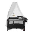 thumbnail image 2 of Moclever Portable Baby Crib, 6 in 1 Foldable Baby Bassinet with Activity Gym Changing Table Mosquito Net Mattress & Toys, 2 of 11