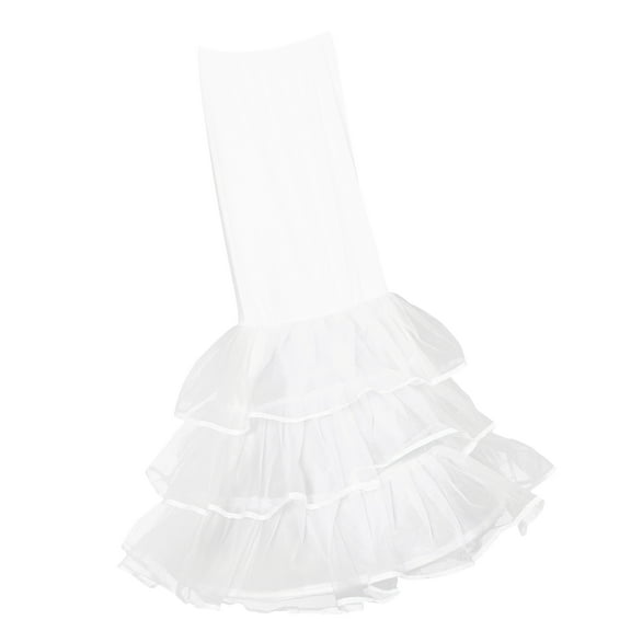 Fishtail Ribbon Bustle White Slip Dress Petticoat Bride Banquet