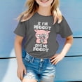 thumbnail image 2 of Summer Tops Cute Animal Prints T Shirt for Kids Girls Summer Crewneck Short Sleeve Casual Top Baby Girl Summer Clothes Grey 3 Years-4 Years, 2 of 4
