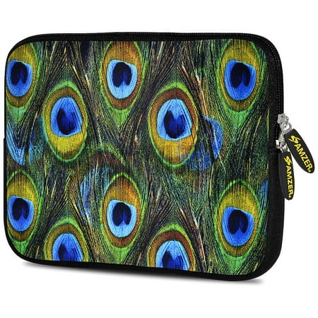 Designer 10.5 Inch Soft Neoprene Sleeve Case Pouch for Apple iPad Pro 9.7, iPad 2, iPad 3, iPad 4 (Fit with Smart Case, Folio Covers) - Peacock