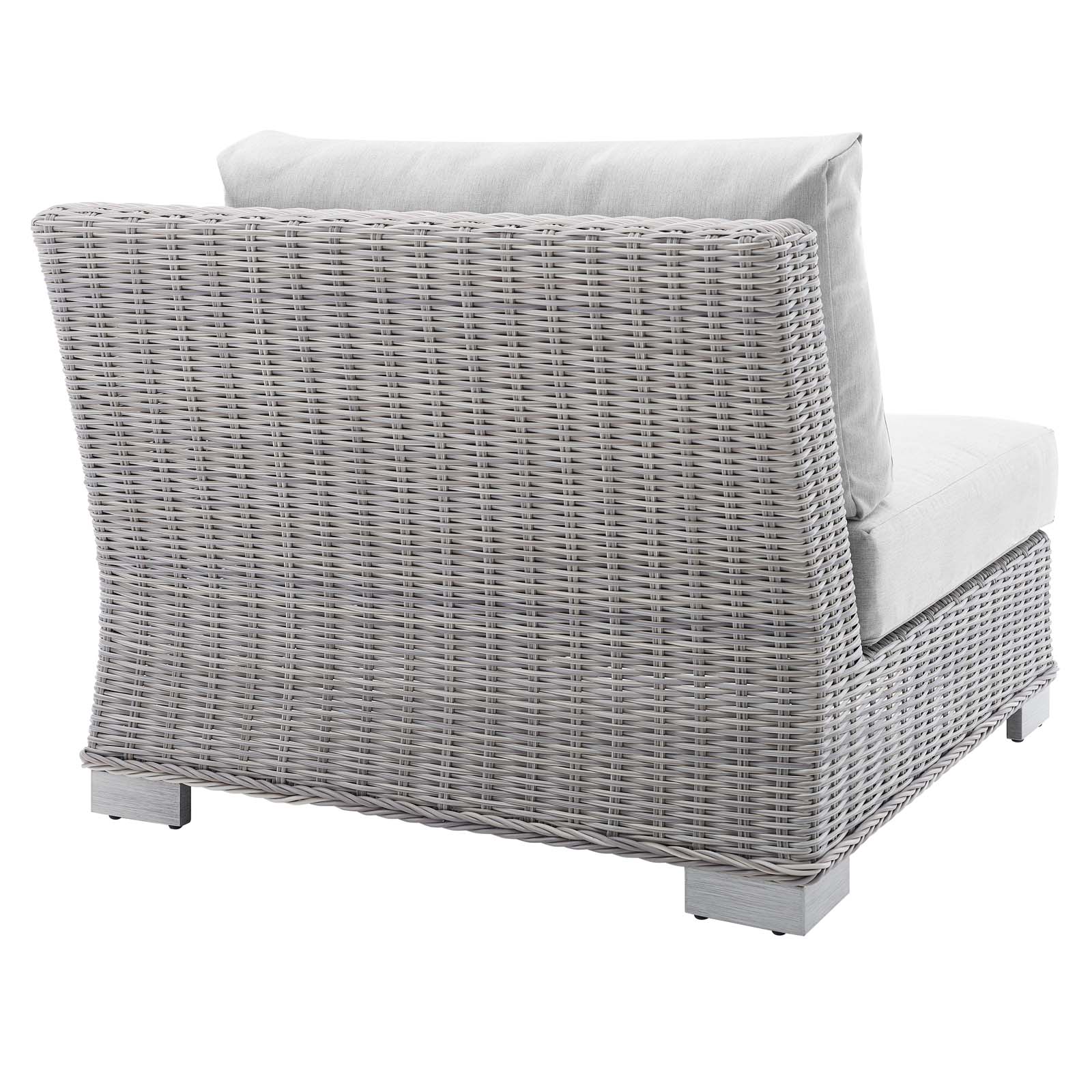 Modway Conway Sunbrella® Outdoor Patio Wicker Rattan Right-Arm Chair in Light Gray Gray - image 4 of 9