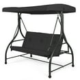 thumbnail image 6 of Topbuy 3 Person Porch Swing Hammock Bench Chair Outdoor with Canopy Black, 6 of 6