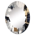 thumbnail image 2 of Designart "Silver Gilded Ethereal Visions II" Abstract Shapes Round Wall Mirror - Modern Oval Printed Decorative Oversized Mirror - Multiple Color Options, 2 of 4