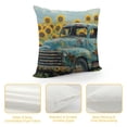thumbnail image 4 of JRXY Vintage Truck Throw Pillow Covers Abstract Sunflower Spring Farmhouse Natural Country Style Blue Soft Short Plush Washable Living Room Couch Home Sofa Bed Zipper Decor Pillow case 24x24in, 4 of 5