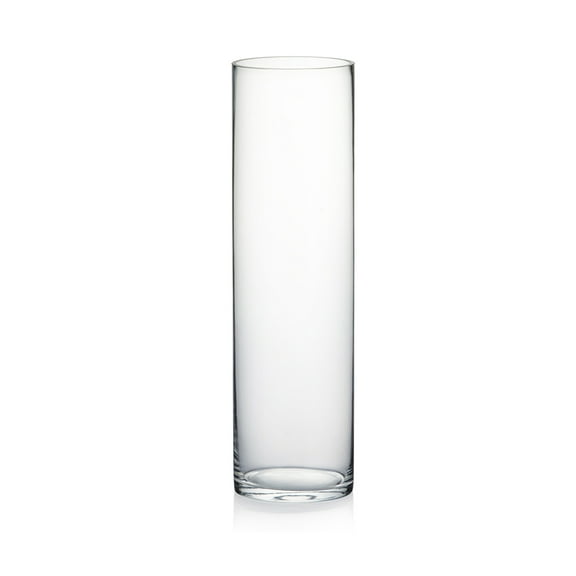 WGV Clear Cylinder Glass Vase - 5" Wide x 18" Height, Good quality, Heavy Weighted Base - 1 Pc