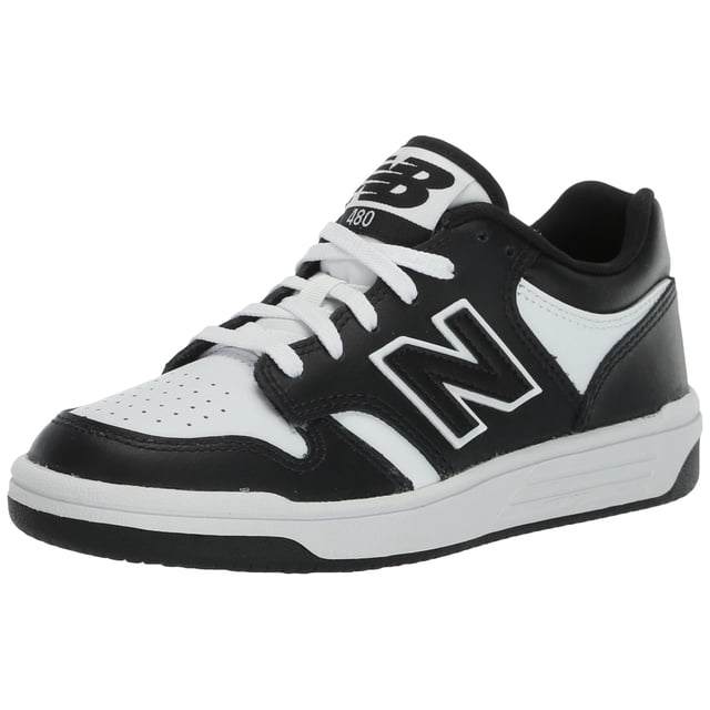 Zapatillas New Balance 480 V1 con cordones para niños pequeños, unisex, negro/blanco