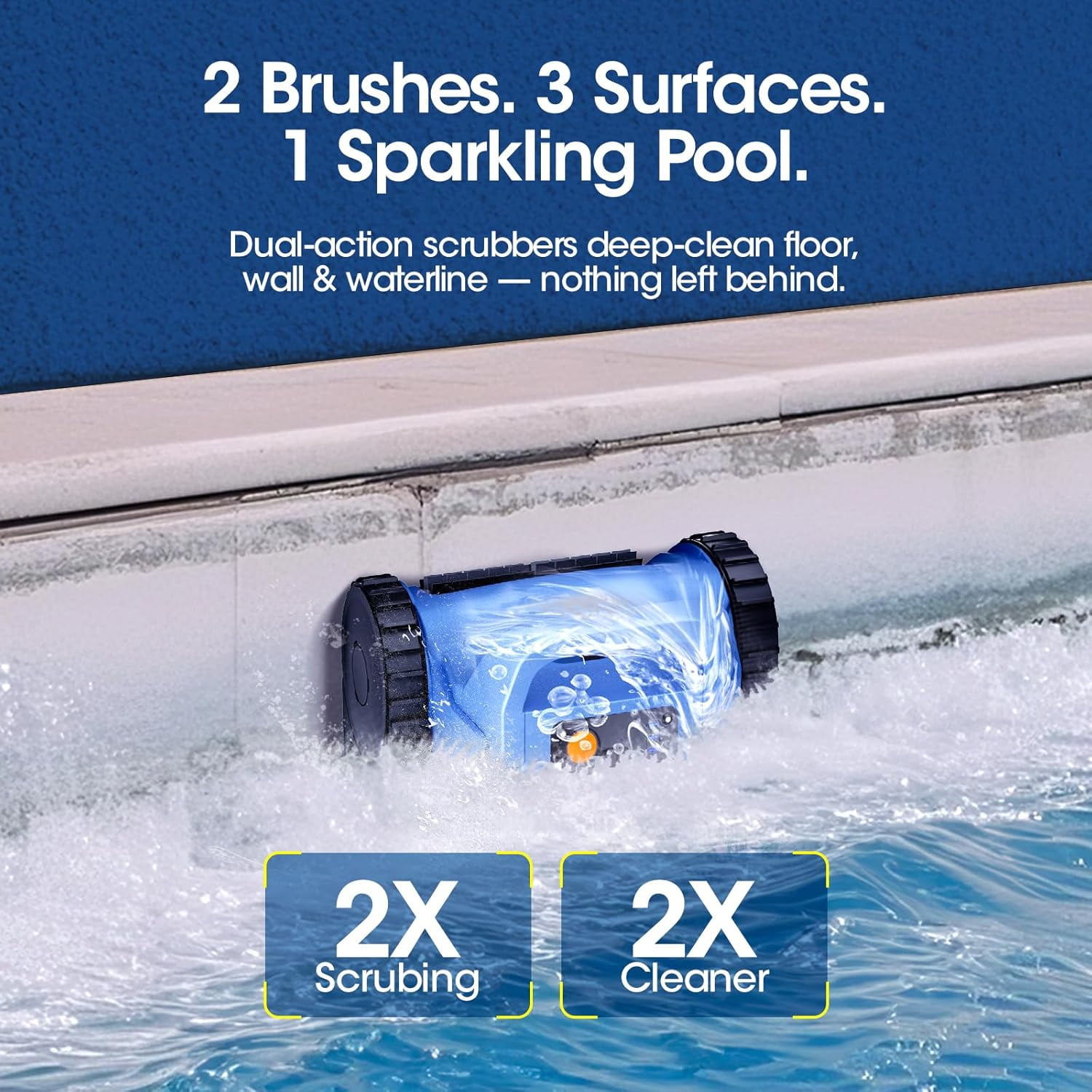 ZAMSLVRH 2026 New Cordless Robotic Pool Vacuum, Cleaner Pool Robot with Ultra-Long Runtime, Powerful Suction, Dual 180W Brushless Motors, Smart Navigation, Wall-Climbing Design