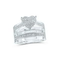 thumbnail image 2 of Sterling Silver His Hers Round Diamond Heart Matching Wedding Set 7/8 Cttw, 2 of 3