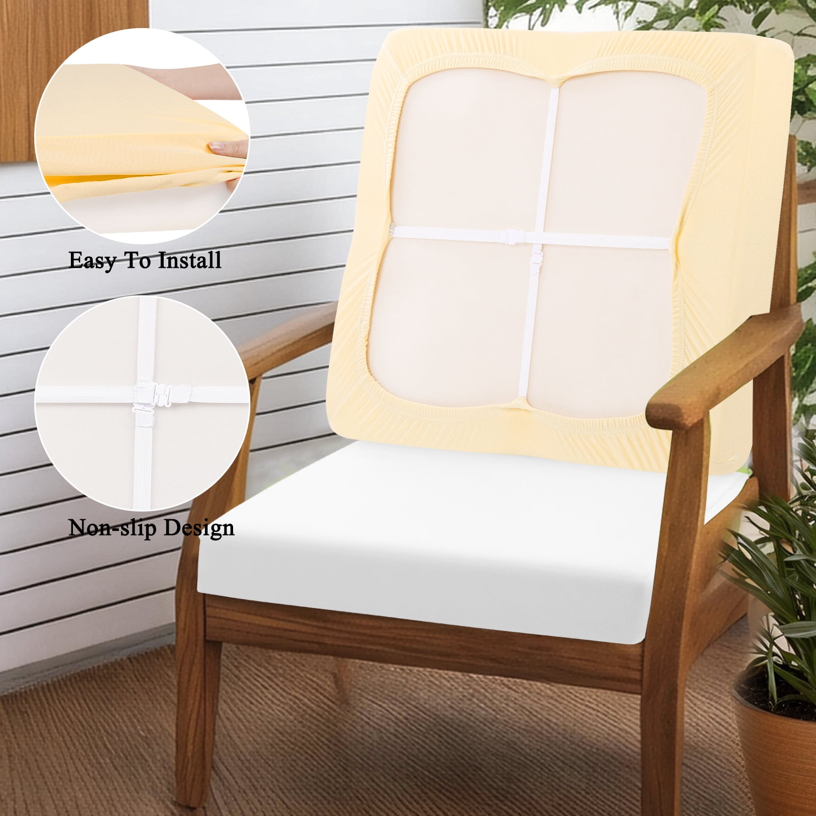 12 Pcs Patio Outdoor Cushion Covers Replacement Waterproof Stretch Sofa Couch Cushion Covers Washable Individual Couch Slipcovers Set Furniture Protector