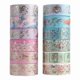 thumbnail image 1 of Gold Foil Flower Washi Tape Set, Floral Washi Tape, 1 of 4