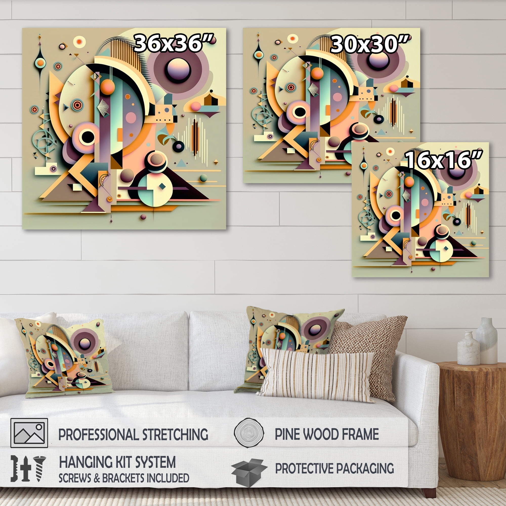 Designart Pastel Art Deco II Canvas Wall Art