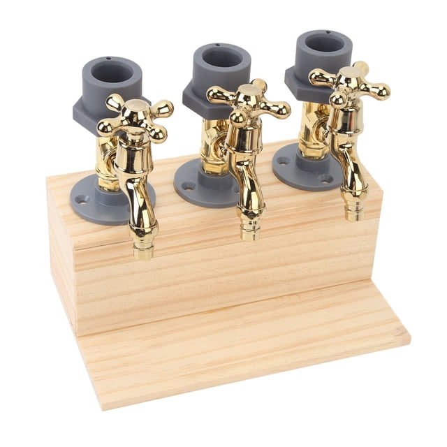 Dispensador de Vino de Whisky, dispensador de licor de madera uso sin esfuerzo para 3 Botellas para regalos