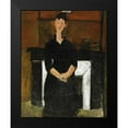 thumbnail image 2 of Modigliani, Amedeo 12x14 Black Modern Framed Museum Art Print Titled - Woman Sat By a Fireplace, 2 of 5