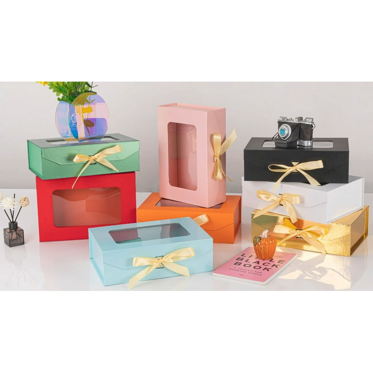GooooodGift, Pink Gift Box, 10.8x7.5x3.5 Inches, with Window