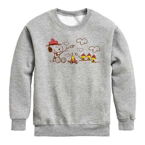 Peanuts - Beagle Scouts Fire - Toddler & Youth Crewneck Fleece Sweatshirt
