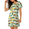 thumbnail image 2 of Naloa Train With Animals Print Women Nightgowns,Womens Loungewear,Short Sleeve Sleepwear,Comfy Ladies Nightdress, 2 of 6