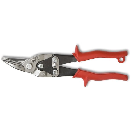 Wiss Metalmaster M1R Compound Action Aviation Snip, 1-3/8 in X 9-3/4 in L, Red Contoured Vinyl Grip