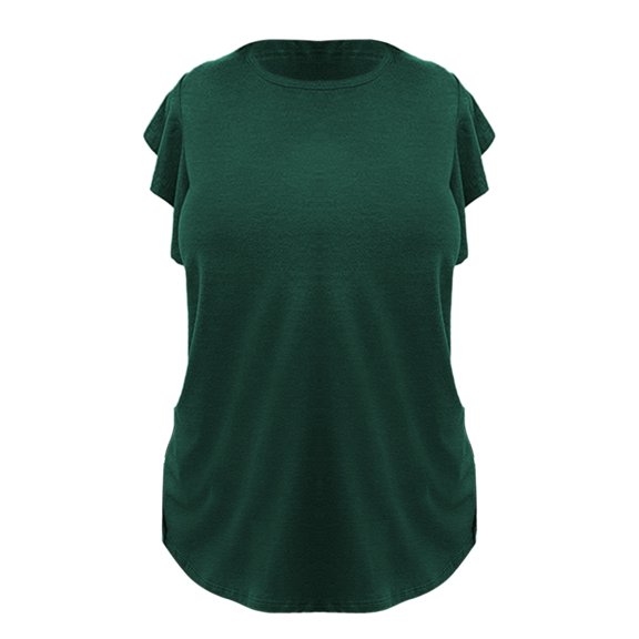QASIEATN Trendy Essentials Clothing for Women: Graceful Sleeve T Shirt Casual Round Neck Loose Fit Summer Top Fall Fashion Outfits for Women