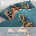 thumbnail image 4 of 3 Piece Yellow Anchor Duvet Cover Set Full Size, Microfiber Comforter/Quilt Cover with Corner Ties and 2 Pillowcases, Coastal Nautical Anchor Turquoise All Season Soft Bedding with Zipper Closure, 4 of 8