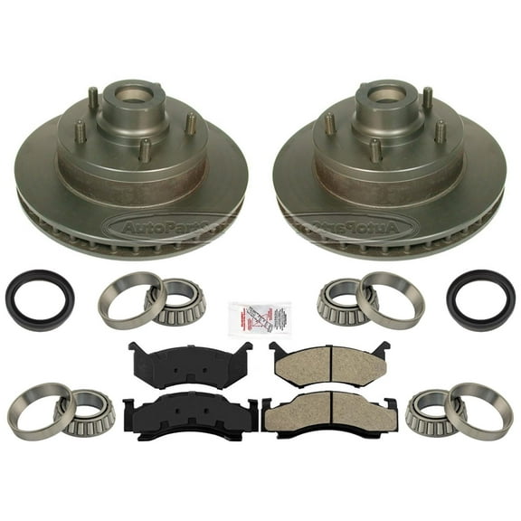 Front Brake Rotors & Pads Wheel Bearings & Seals for Dodge Ram Van 1500 1998-02