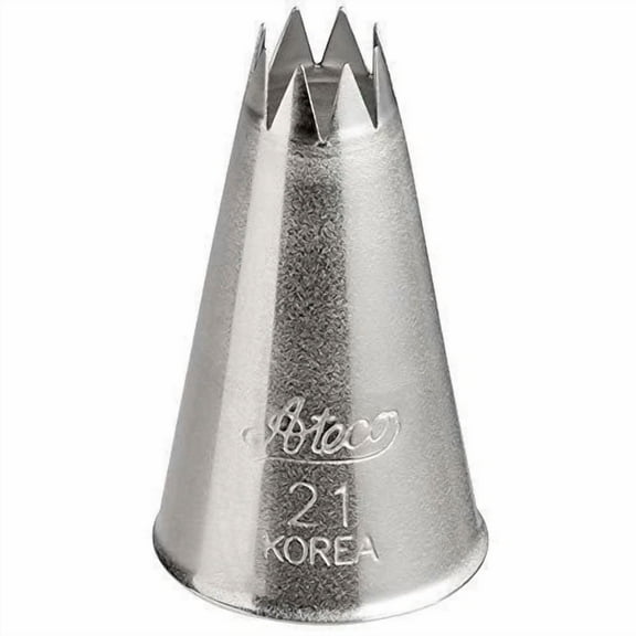 Ateco 21 Open Star Piping Cake Decorating Tubes, Plain Tips For Bakeware 2 Pc