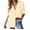 Beige, variant on AXXD Womens Work Tops Basic Summer 2024 Loose Solid T-shirt Long Sleeves Blouse Turndown Collar Casual Tops