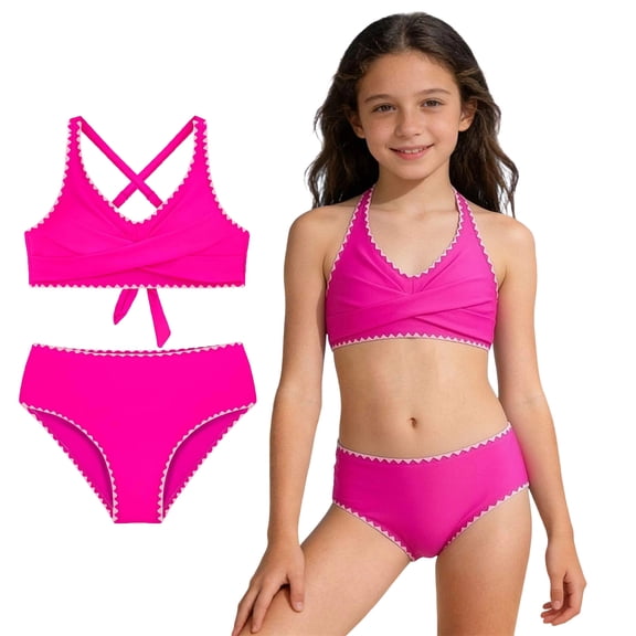 Teen Swimsuit Girls Swimsuit With Shorts Bathing Suit 2 Piece Teen Bikini Girls Rompers Size 15-16 Years