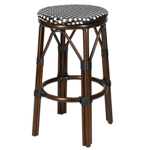 Black on White 26" Counter Height Bistro Barstool by Chivari
