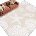 thumbnail image 2 of Summer Marine Life Washable Area Rug 5 x 8 ft Graffiti Corals Shell Conch Sea Starfish Retro, Soft Non Slip Rugs Stain Repellent Indoor Felt Carpet for Living Dining Room Bedroom Home Office, 2 of 9