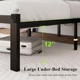 thumbnail image 6 of Feonase Full Size Metal Platform Bed Frame with Linen Upholstered Headboard, 12" Under-Bed Space, Black, 6 of 8