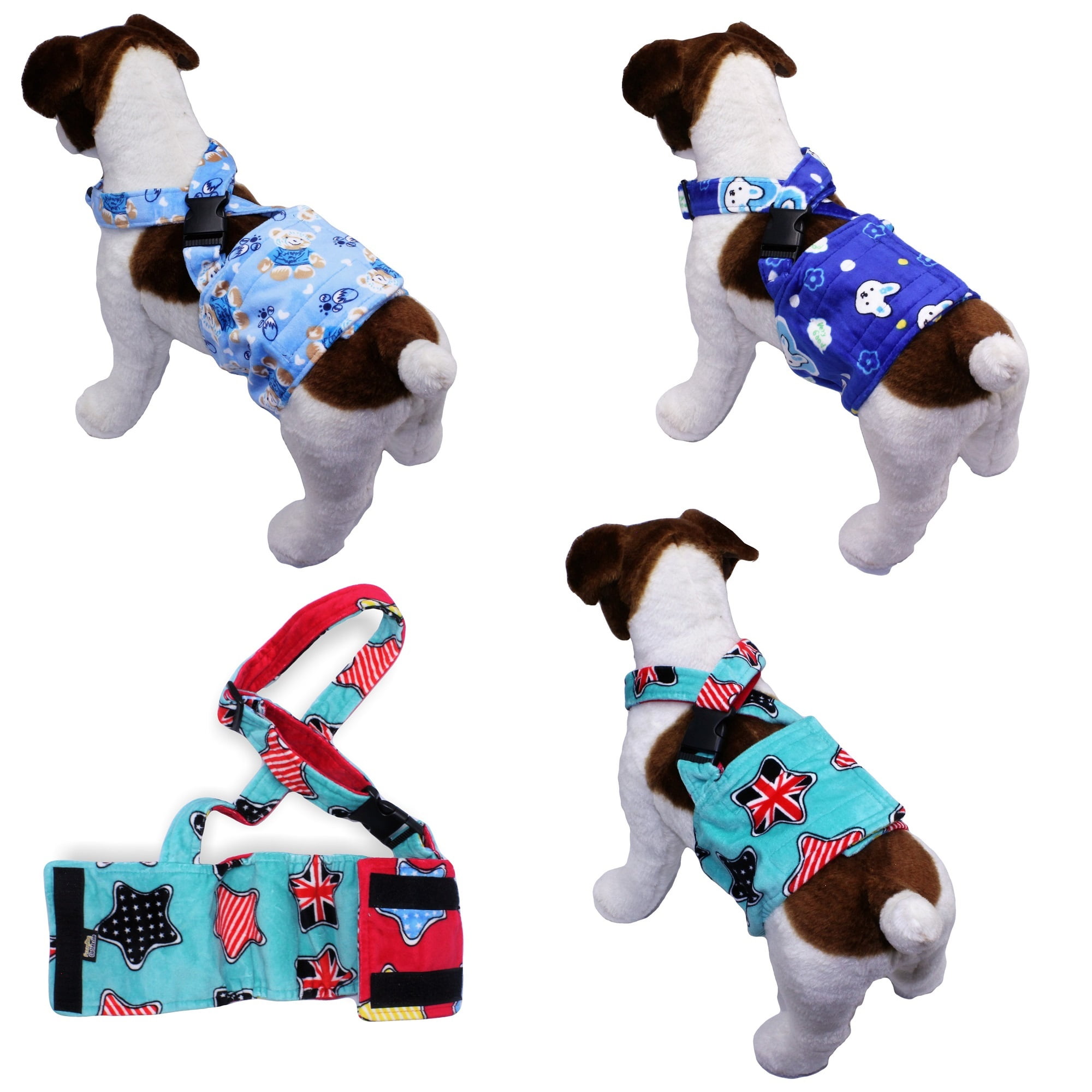 WASHABLE Dog Diaper for MALE Boy FLEECE Belly Band Reusable with