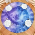 thumbnail image 2 of Purple Blue Tie Dye Pattern Round Fitted Tablecloth with Elastic Edge,Dining Table Cover Waterproof,Outdoor Round Tablecloth for Camping,Dining,Indoor and Outdoor, 2 of 7