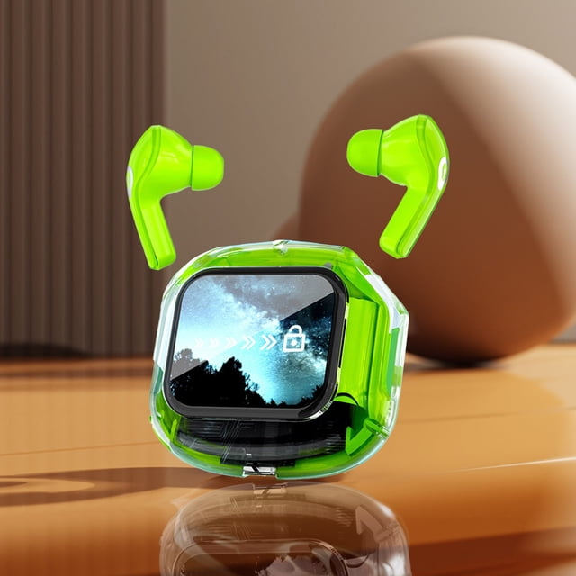 BotaniNest Earphones In Ear LCD Color Screen Noise Reduction Transparent Long Endurance Sports Earphones