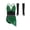 Dark Green Black, variant on Girls Rhinestones Ballet Dance Leotard Mesh Figure Skating Dress Performance Competition Gymnastics Suit Purple Black 6