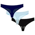 thumbnail image 1 of Srobpty Culottes String Taille Basse pour Femmes, 3 Pcs String d'Été Sans Coutures Respirant Taille Basse sous-Vêtements pour Femmes, 1 of 2