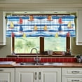 thumbnail image 3 of Yayeee Kitchen Curtains Tier Set of 2 Light Filtering 57"x24" Over Sink Window Panels, Orange Sailboats, 3 of 7