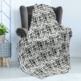 thumbnail image 4 of Black and White Soft Flannel Fleece Blanket, Watercolor Stained Pattern Tie Dye Digital Print Shibori Inspired Hippie, Cozy Plush for Indoor and Outdoor Use, 50" x 60", Black White, by Ambesonne, 4 of 5